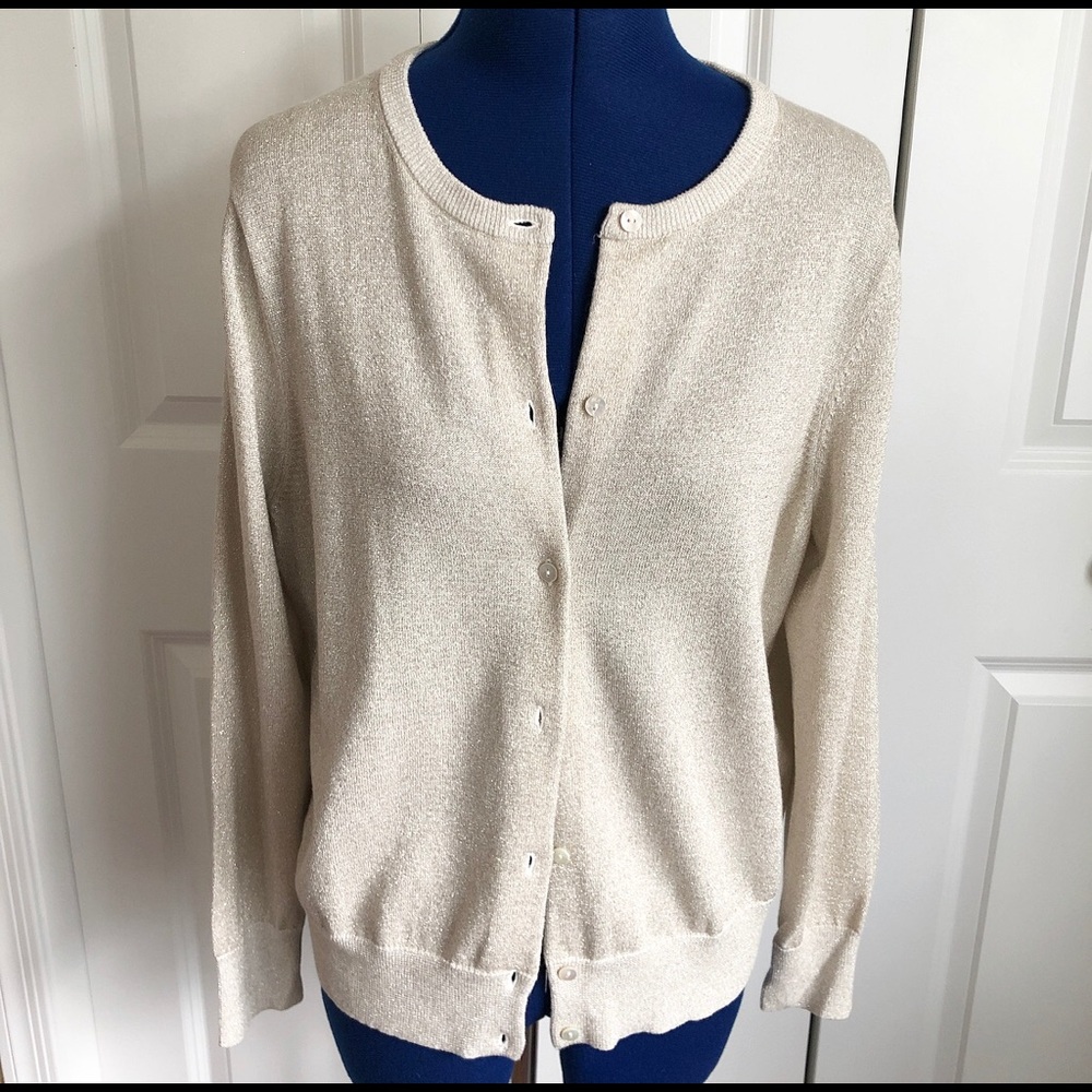 Lands End Light Gold Cardigan